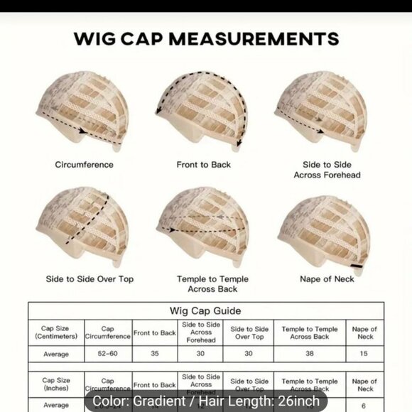 NWT 26" Ombre Blonde Long Wavy Curly Hair Wig %130 Density with Rose Net Cap - Picture 13 of 16